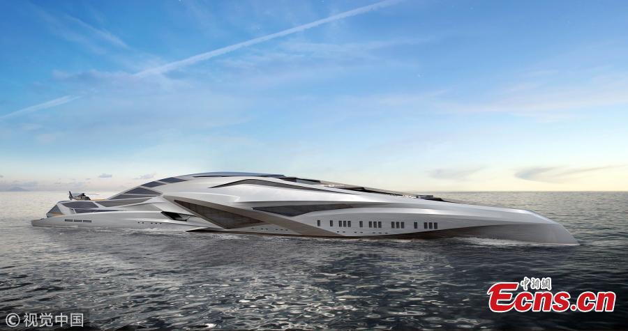 A look at the design plans for 751-Foot Superyacht Valkyrie. （Photo/VCG）