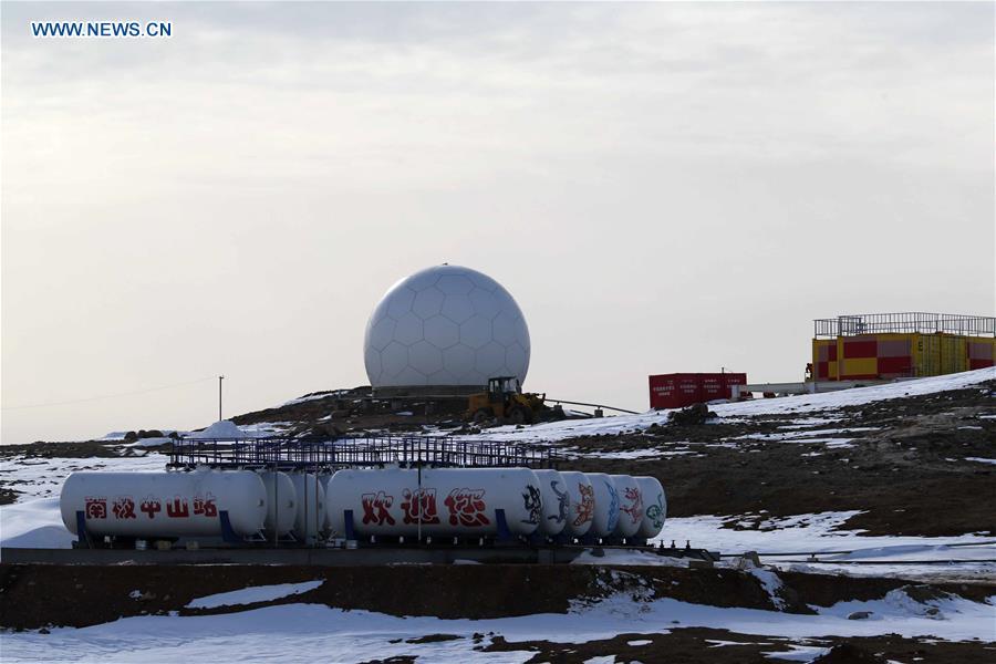 <?php echo strip_tags(addslashes(Photo taken on Feb. 11, 2019 shows a view of Zhongshan Station, a Chinese research base in Antarctica. The Zhongshan Station, set up on Feb. 26, 1989, was the second of four scientific research bases on the Antarctic ice sheet built by China since 1964. Today it remains a logistical transit hub for inland expedition on the icy continent. Over the past 30 years, the Zhongshan Station has grown into a modern 