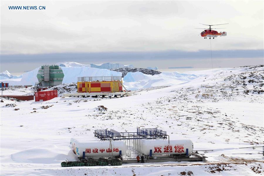 Photo taken on Feb. 9, 2019 shows a view of Zhongshan Station, a Chinese research base in Antarctica. The Zhongshan Station, set up on Feb. 26, 1989, was the second of four scientific research bases on the Antarctic ice sheet built by China since 1964. Today it remains a logistical transit hub for inland expedition on the icy continent. Over the past 30 years, the Zhongshan Station has grown into a modern \