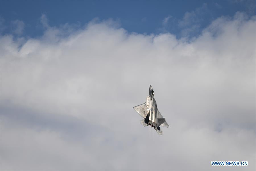 <?php echo strip_tags(addslashes(A U.S. Air Force F-22 flies during the Australian International Airshow and Aerospace & Defence Exposition at the Avalon Airport, Melbourne, on Feb. 28, 2019. (Xinhua/Bai Xuefei))) ?>