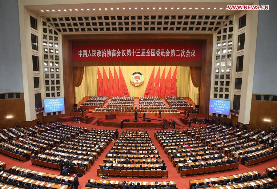The second session of the 13th National Committee of the Chinese People\'s Political Consultative Conference (CPPCC) opens at the Great Hall of the People in Beijing, capital of China, March 3, 2019. (Xinhua/Yao Dawei)