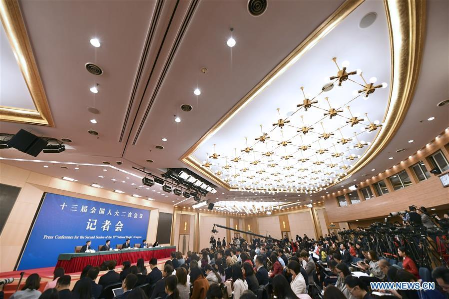 <?php echo strip_tags(addslashes(China's Minister of Finance Liu Kun, and vice ministers Cheng Lihua and Liu Wei attend a press conference on the country's fiscal and tax reforms and fiscal work for the second session of the 13th National People's Congress in Beijing, capital of China, March 7, 2019. (Xinhua/Li Ran))) ?>
