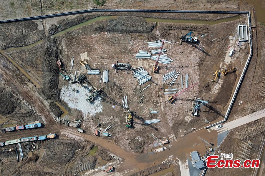 The construction site of the Tesla Gigafactory, a Tesla factory in Shanghai, China, March 7, 2019. The U.S. electric carmaker broke ground on the Shanghai factory in January. (Photo: China News Service/Zhang Hengwei)