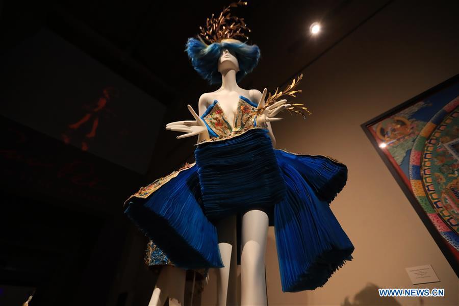 Photo taken on March 7, 2019 shows a creation of Chinese couturier Guo Pei at her \
