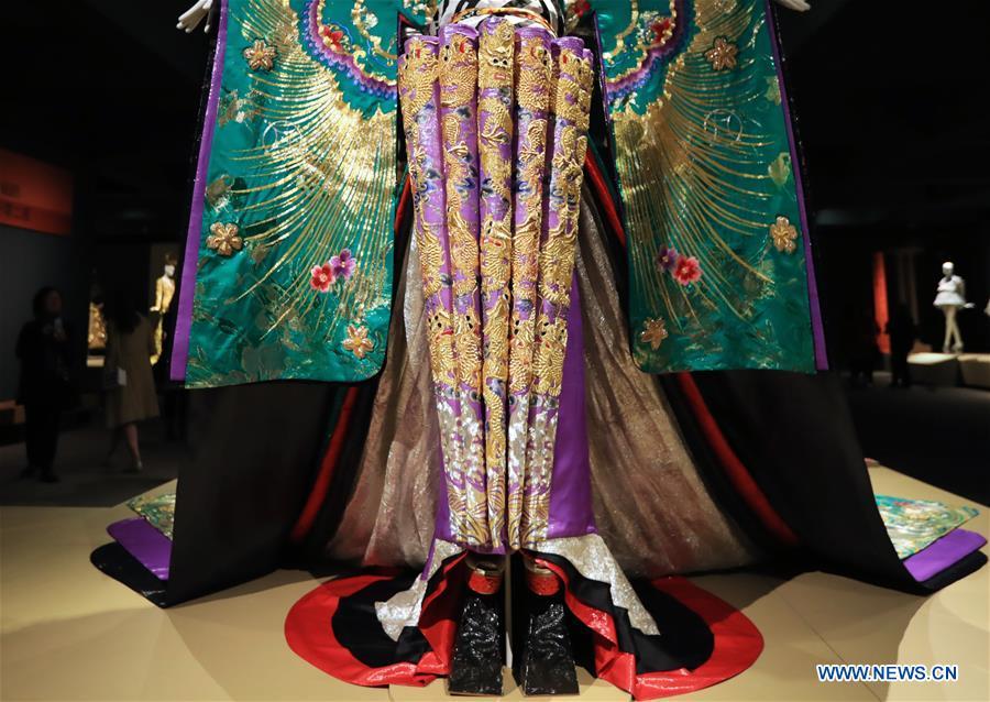 Photo taken on March 7, 2019 shows a creation of Chinese couturier Guo Pei at her \