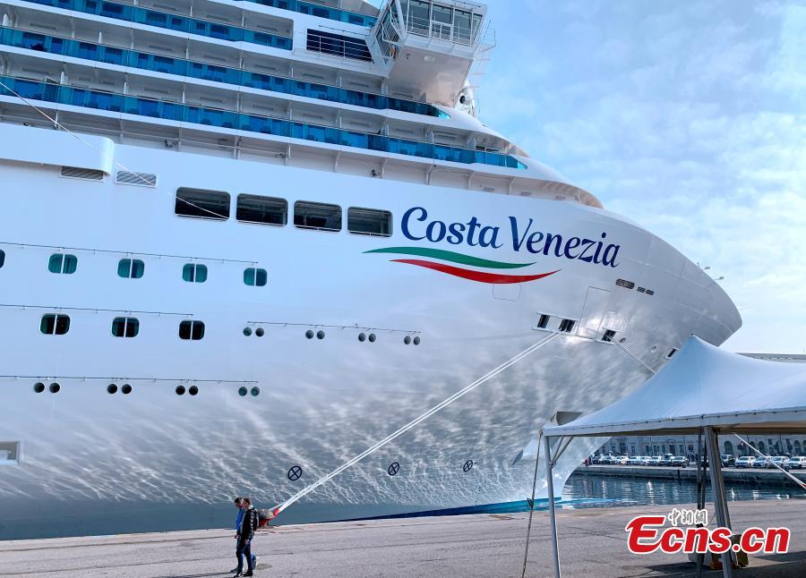 Built at Fincantieri\'s Monfalcone shipyard, Costa Venezia is the first ship of Costa Asia, Costa Crociere\'s brand, designed and built for the Chinese market. At a length of 323 meters and measuring 135,500 gross tons with a capacity of more than 5,100 guests, Costa Venezia will be Costa\'s largest ship operating homeport cruises from China. Photo taken on March 2, 2019. (Photo: China News Service/Peng Dawei)