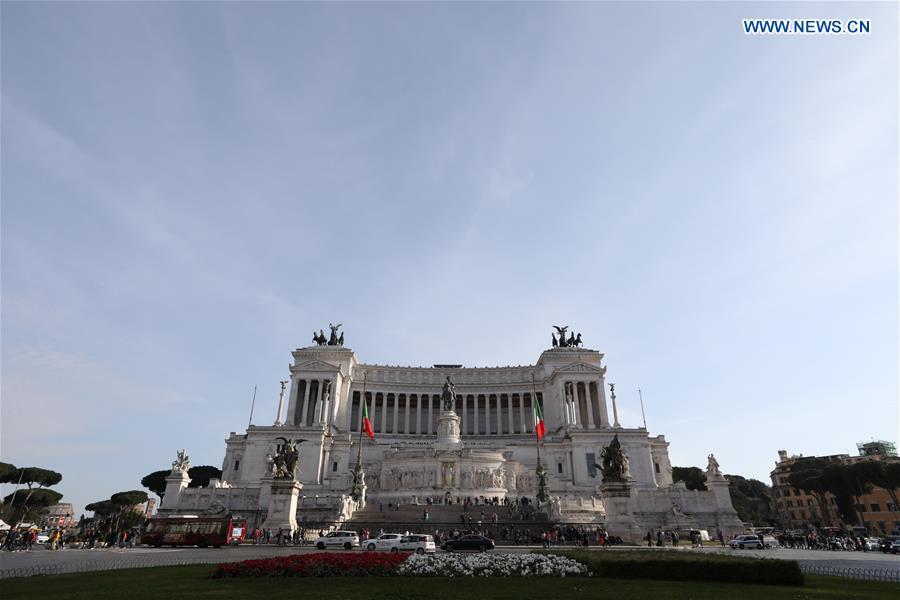Photo taken on March 6, 2019 shows the Piazza Venezia in Rome, Italy. (Xinhua/Cheng Tingting)