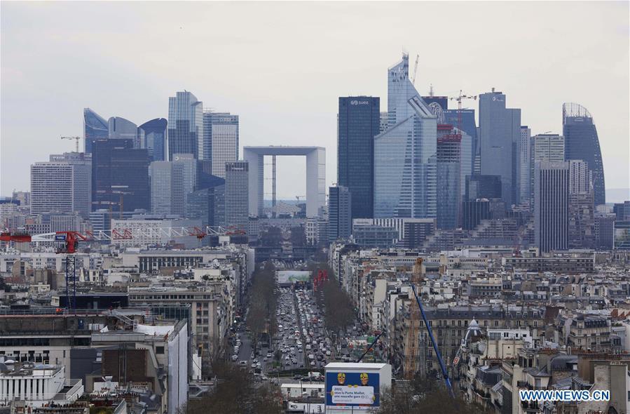Photo taken on March 20, 2019 shows La Defense area in Paris, France. (Xinhua/Gao Jing)