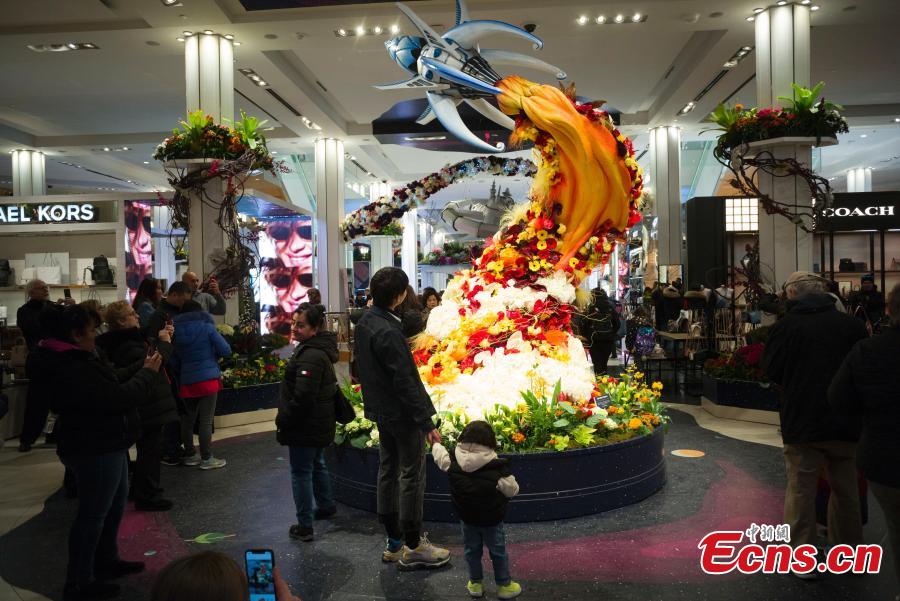 <?php echo strip_tags(addslashes(People visit Macy's Flower Show at Macy's Herald Square flagship store in New York, the United States, on March 26, 2019. The annual flower show is held from March 24 to April 7 this year. With the theme of 