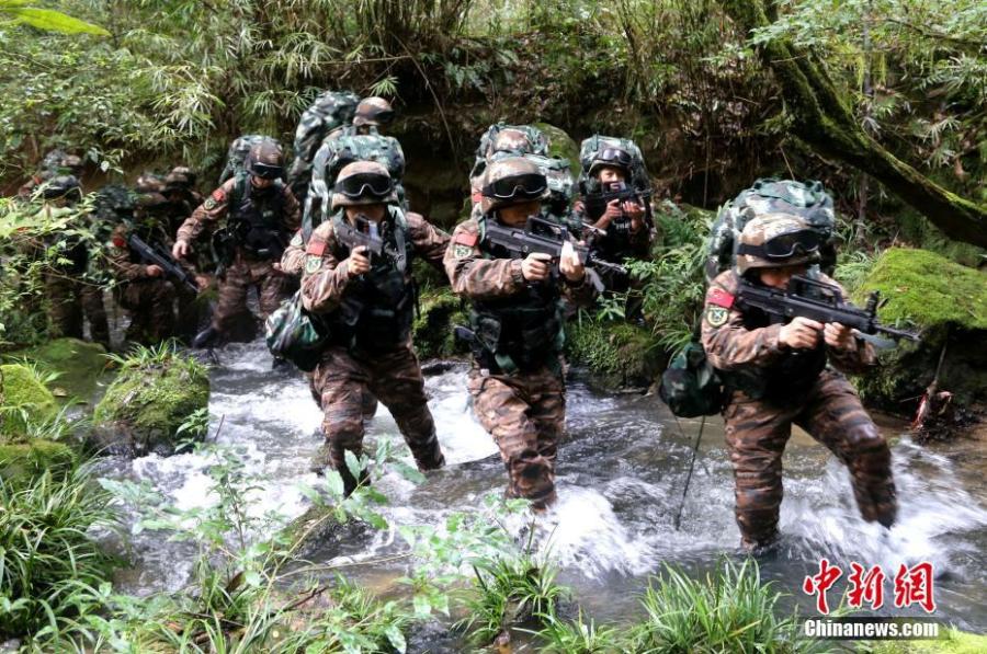 <?php echo strip_tags(addslashes(Armed police undergo intensive training in Sanming City, Fujian Province. The training included challenging search and rescue operations and aimed to enhance preparedness against terrorism. (Photo: China News Service/Wang Guisheng))) ?>