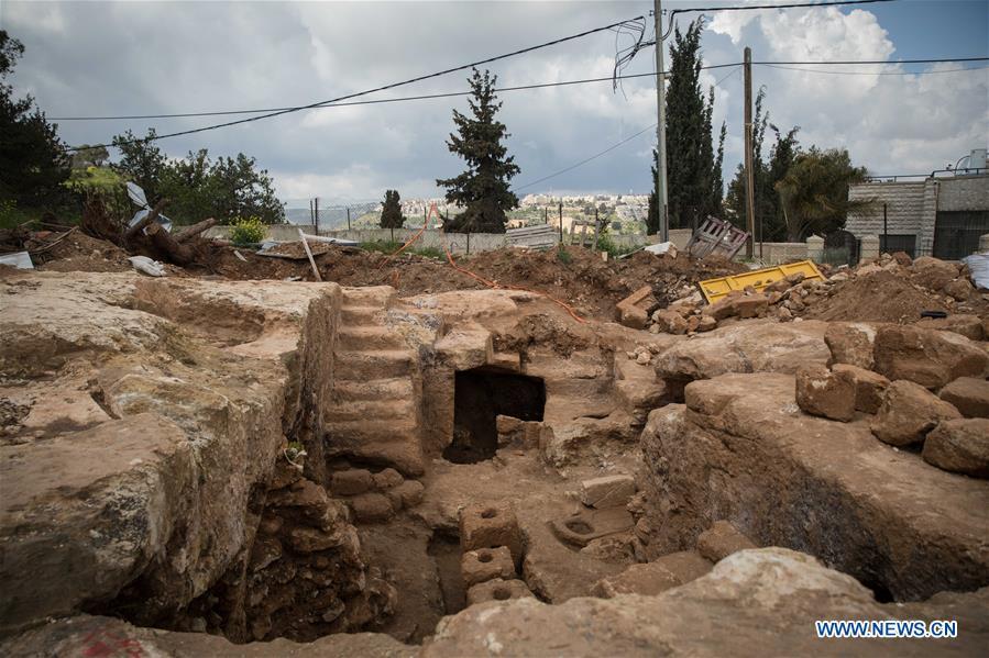 <?php echo strip_tags(addslashes(Photo taken on March 27, 2019 shows the view of the remains of a rural Jewish settlement at the Sharafat neighborhood of Jerusalem. Remains of a rural Jewish settlement from 2,000 years ago with luxurious burial ground were discovered in excavations in southern Jerusalem, the Israel Antiquities Authority (IAA) reported on Wednesday. (Xinhua/JINI))) ?>