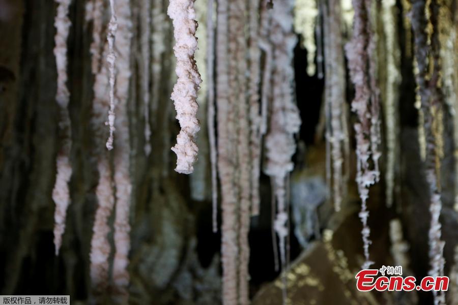 <?php echo strip_tags(addslashes(Salt stalactites are seen inside the Malham Cave, which Israeli researchers say is the world's longest salt cave, in Mount Sodom near the Dead Sea, Israel, March 27, 2019. (Photo/Agencies))) ?>