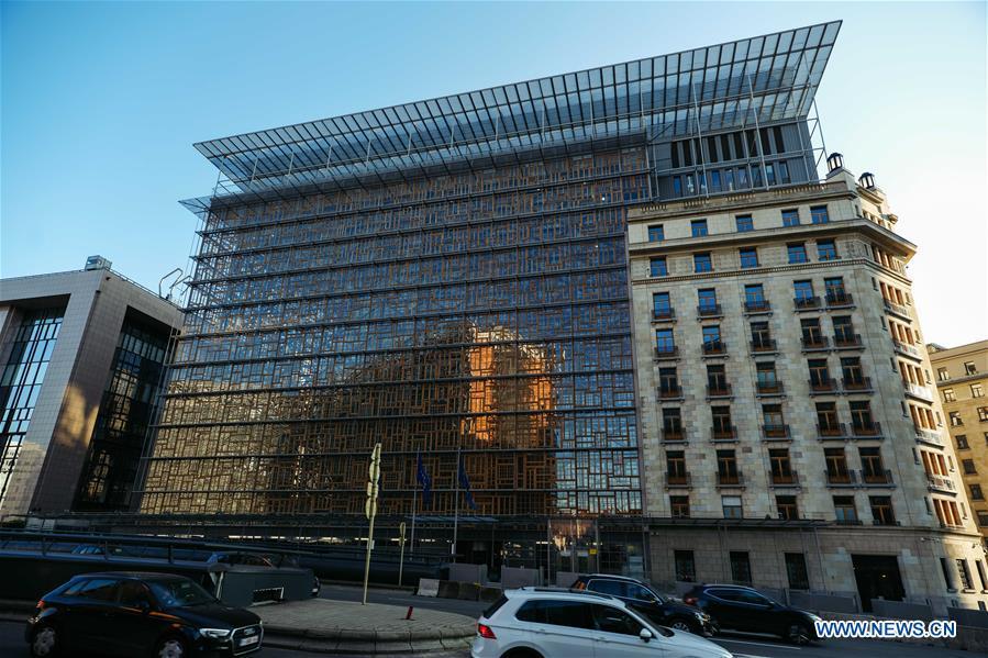 Photo taken on March 29, 2019 shows the Europa Building, the seat of the European Council and the Council of the European Union, in Brussels, Belgium. Brussels is the capital and the largest city of Belgium. It also enjoys the reputation of the \
