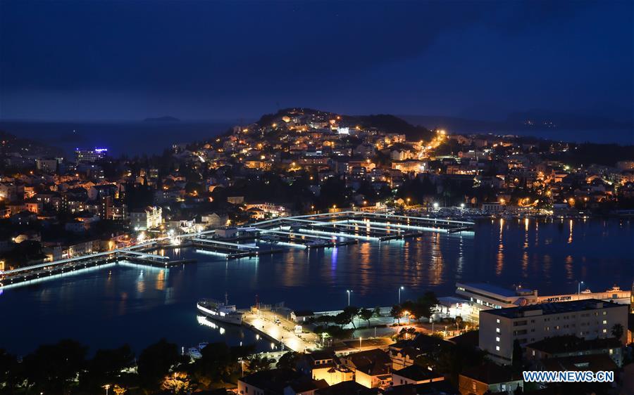 <?php echo strip_tags(addslashes(Photo taken on April 10, 2019 shows the night view of the seaside city Dubrovnik, Croatia. (Xinhua/Zheng Huansong))) ?>