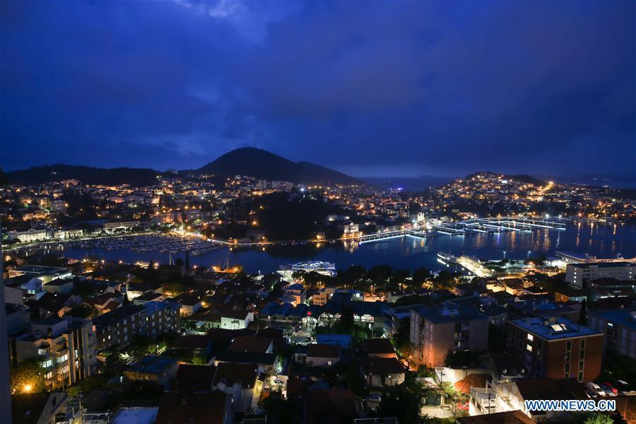 <?php echo strip_tags(addslashes(Photo taken on April 10, 2019 shows the night view of the seaside city Dubrovnik, Croatia. (Xinhua/Zheng Huansong))) ?>