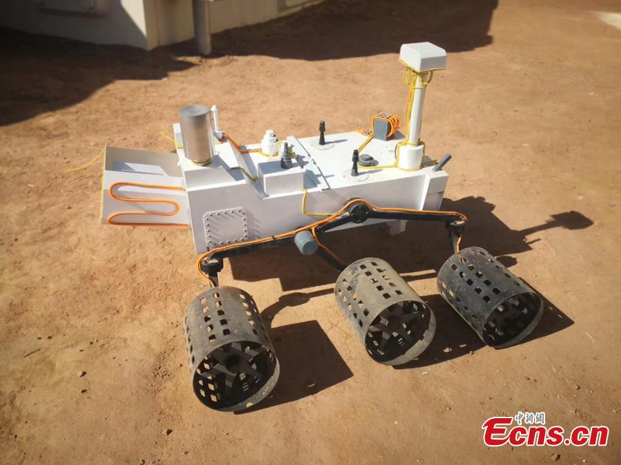 <?php echo strip_tags(addslashes(Photo taken on April 17, 2019 show the models of Mars rovers are seen at 
