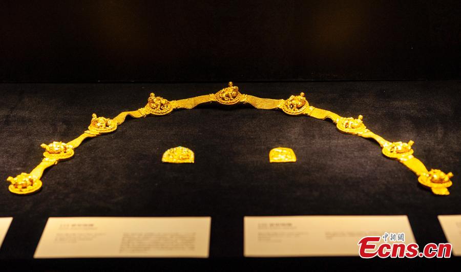 <?php echo strip_tags(addslashes(National treasures from Afghanistan during an exhibition at Tsinghua University Art Museum in Beijing, April 18, 2019. The exhibition, titled, 