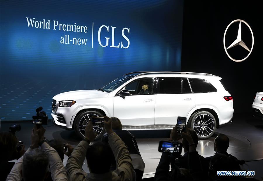 <?php echo strip_tags(addslashes(The new Mercedes-Benz GLS is seen during the media preview of the 2019 New York International Auto Show in New York, the United States, April 17, 2019. The 2019 New York International Auto Show will be open to public on Friday. (Xinhua/Wang Ying))) ?>
