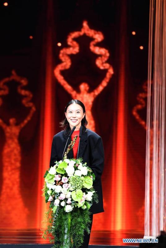 Leah Dou, winner of the Tiantan Award for Best Actress in a Supporting Role for movie \