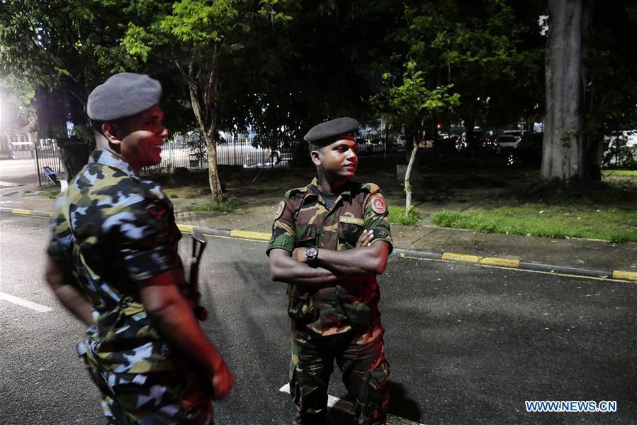 <?php echo strip_tags(addslashes(Soldiers stand guard at the Bandaranaike International Airport in Colombo, Sri Lanka, April 22, 2019. The death toll from the multiple blasts that ripped through Sri Lanka on Sunday rose to 228 while 450 others were injured, local media quoting hospital sources said. (Xinhua/Wang Shen))) ?>