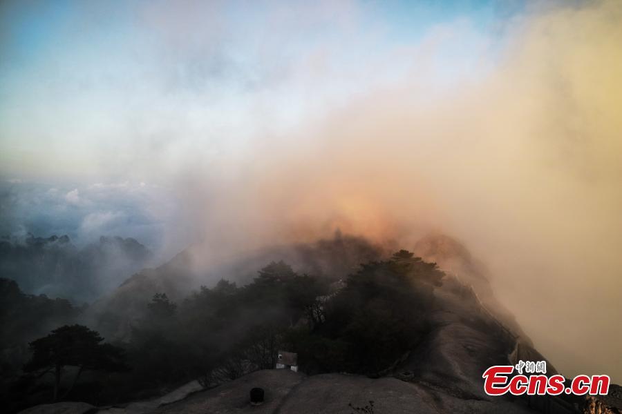 <?php echo strip_tags(addslashes(The spectacular view of Mt. Huang scenic area in Anhui Province. After several rainy and foggy days, the UNESCO world heritage site once again offers views of the clouds from above, known as the Sea of Clouds. (Photo: China News Service/Li Jingang))) ?>