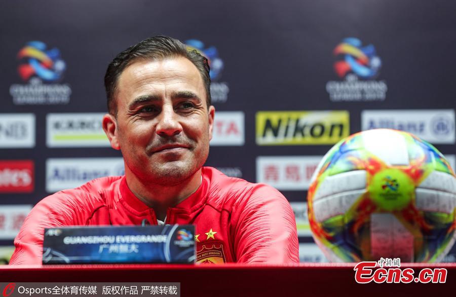A file photo of Fabio Cannavaro. Fabio Cannavaro announced on social media he is quitting as coach of China\'s national soccer team. (Photo/Osports)