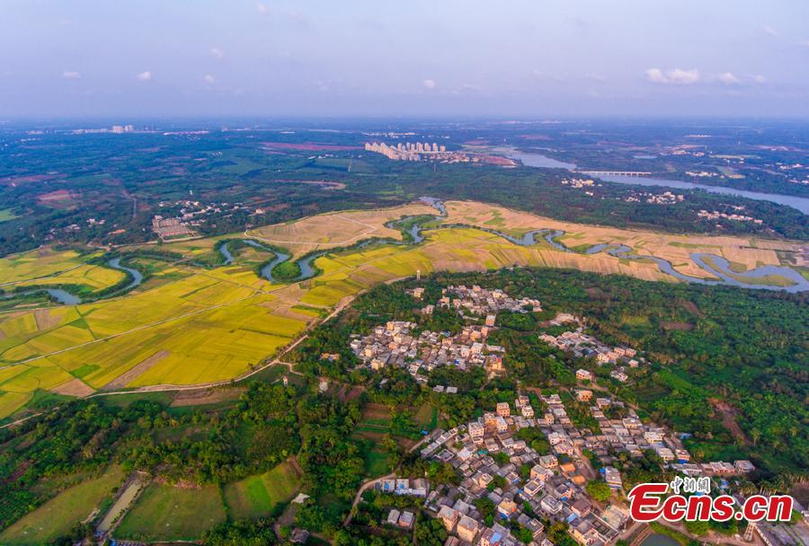 <?php echo strip_tags(addslashes(Aerial view shows the Sanshiliuquxi (36-bend stream) wetland in Yunlong Town, Haikou City, Hainan Province, April 28, 2019. Known for its rich flora and fauna as well as river bends, the wetland park will cover an area of 316.7 hectares, according to plans. (Photo: China News Service/Luo Yunfei))) ?>