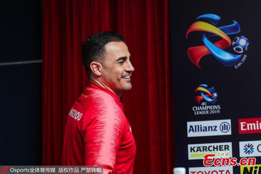 A file photo of Fabio Cannavaro. Fabio Cannavaro announced on social media he is quitting as coach of China\'s national soccer team. (Photo/Osports)
