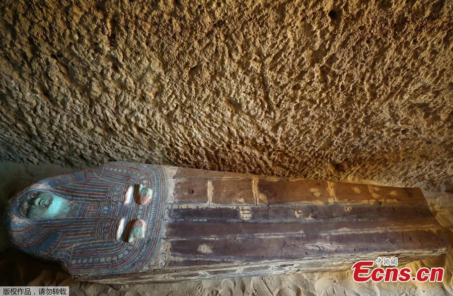 <?php echo strip_tags(addslashes(An ancient sarcophagus is pictured at the newly discovered burial site, the Tomb of Behnui-Ka and Nwi, dating back to circa 2500 B.C. near the Great Pyramids in Giza, on the outskirts of Cairo, Egypt May 4, 2019. (Photo/Agencies))) ?>