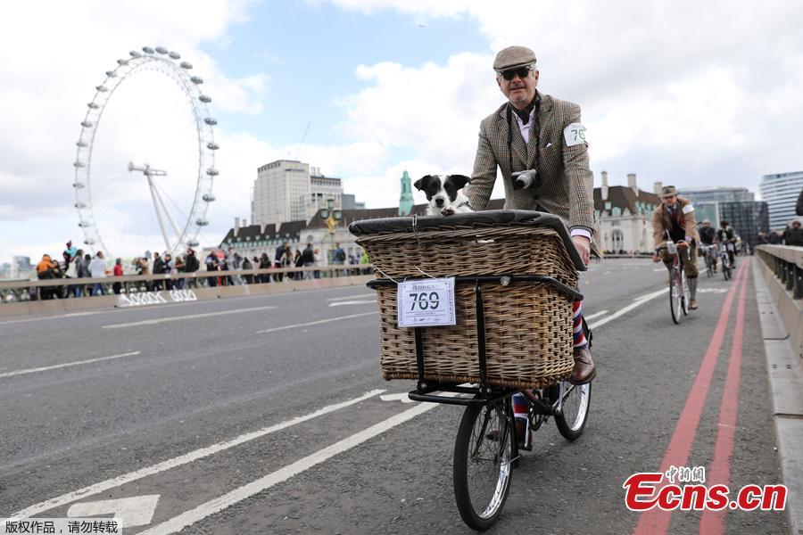 <?php echo strip_tags(addslashes(Participants ride their bicycles as they take part in the annual Tweed Run across London, Britain May 4, 2019. They ride through London's historic streets, stopping mid way for a picnic and ending with a traditional British 