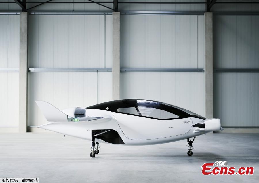 An illustration obtained from the Lilium website on May 16, 2019, shows a battery-powered five-seater aircraft prototype, that Lilium hopes to bring into service by 2025. (Photo/Agencies)