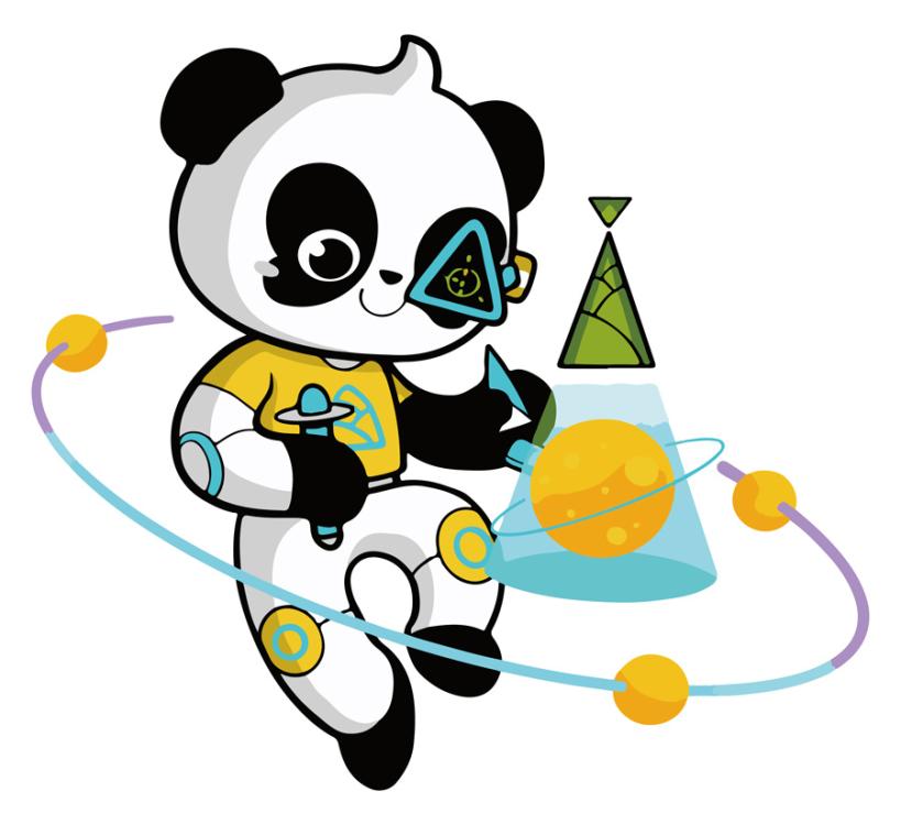 A Cartoon depicts A Pu, emblem of giant pandas. (Photo provided to China Daily)