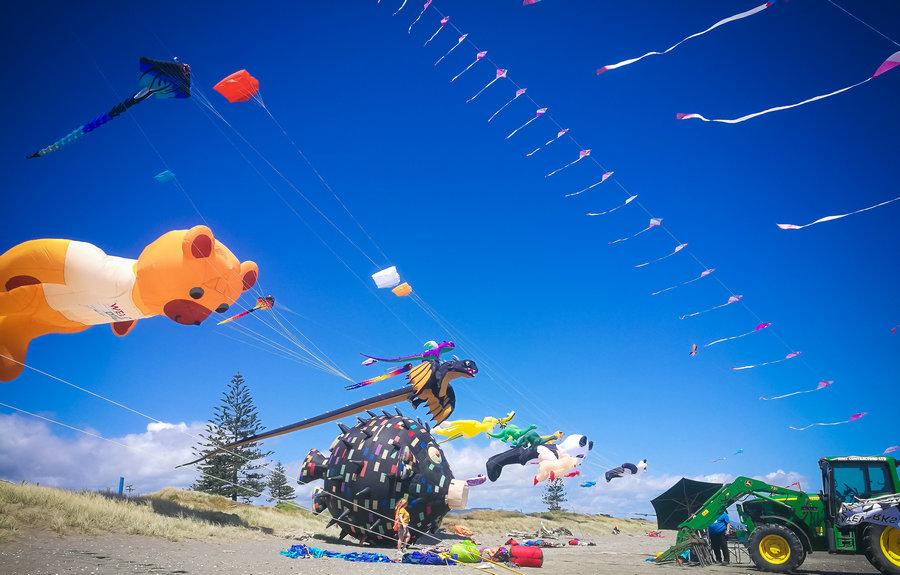 Kite cheering for China soars high in New Zealand
