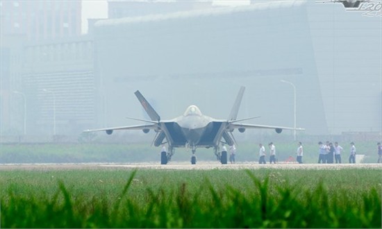 The J-20 stealth fighter, number 2002, completes a test flight at an undisclosed Chinese airport. This is the second J-20 stealth fighter, following the J-20 stealth fighter number 2001. From the photos it is obvious the second J-20 stealth fighter has made a few physical modifications to its structure when compared with the first one. Photo: mil.huanqiu.com 