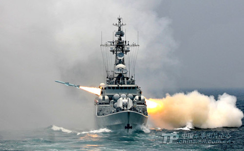 A maritime garrison under the East China Sea Fleet of the Navy of the Chinese People��s Liberation Army (PLA) organized maritime maneuvering and missile-firing drill on September 14, 2012, in a bid to temper the combat capability of the troops in complex 