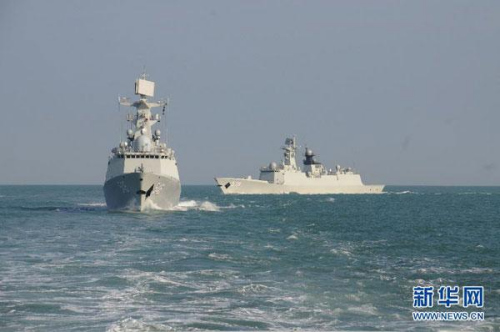 A fleet from the Chinese Navy has returned to the military port in east Chinas Qingdao
