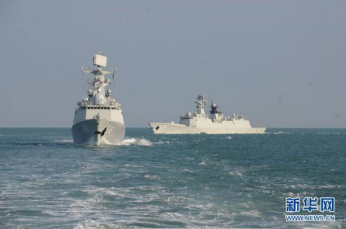A fleet from the Chinese Navy has returned to the military port in east Chinas Qingdao