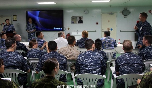 The Peace Ark hospital ship of the Navy of the Chinese Peoples Liberation Army (PLAN) participating in the Rim of the Pacific 2014 (RIMPAC) multinational naval exercises hosted a training course on traditional Chinese medicine (TCM) on the afternoon of July 8, 2014