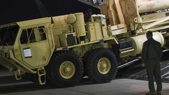 The first elements of the THAAD system arrived at Osan Air Base in Pyeongtaek, 70 kilometers south of Seoul, earlier this month. (Photo/CGTN)
