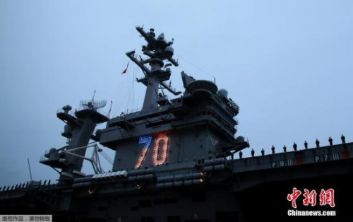 File photo of U.S. aircraft carrier Carl Vinson. (Photo/Chinanews.com)