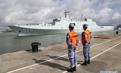 Ships carrying Chinese military personnel depart Zhanjiang, south China's Guangdong Province, July 11, 2017. They are to set up a support base in Djibouti. The establishment of the People's Liberation Army Djibouti base was a decision made by the two countries after friendly negotiations, and accords with the common interest of the people from both sides, according to the PLA navy. (Xinhua/Wu Dengfeng)
