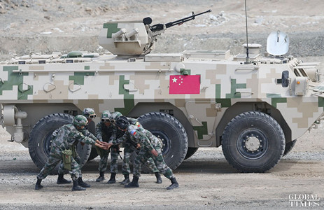 The Chinese team took the lead in the Clear Sky event, a competition among air defense units, at the International Army Games 2017 (IAG), hosted by the Chinese PLA Army in Korla, Xinjiang Uyghur Autonomous Region on Tuesday. Teams from Russia, Iran, Belarus, Venezuela, Egypt and Uzbekistan also competed in todays event. The final result has yet to be announced. Today is the 90th anniversary of the People's Liberation Army. (Photo: Cui Meng/GT)