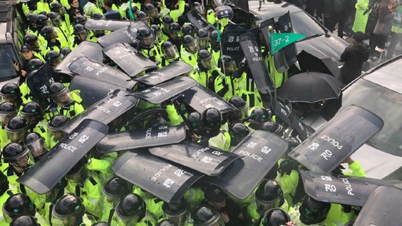 Police were dispatched to the area near the deployment site. Photo/CGTN 