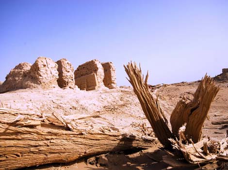 The single three roomed house is regarded as one of the landmarks of Loulan's ruins.