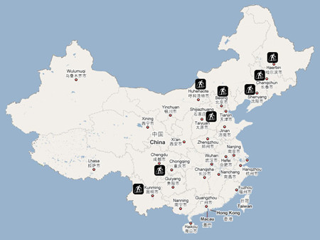 China ski map, from Chinatravel.com