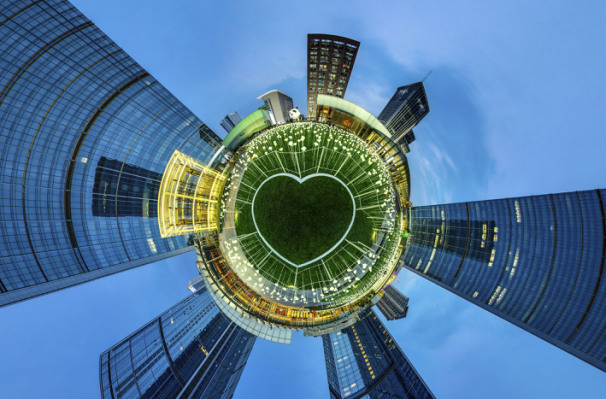 A panoramic view of the Light Rose Garden exhibition at Chengdu IFS, Chengdu, Sichuan province. The exhibition consists of 25,000 LED white roses and two customized pink roses. It will open to public from August 5 to October 9, 2016. (Photo provided to China Daily)