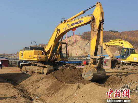 The construction site of a new civilian airport along China's border with Russia in the northeastern province of Heilongjiang. (Photo/Chinanews.com)