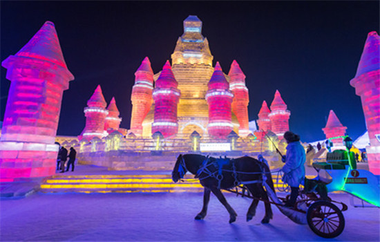 Ice structures in Harbin's Ice and Snow World. (Photo provided to China Daily)