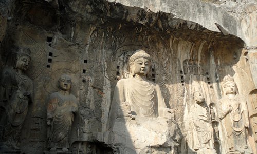 A giant statue at the Longmen Grottoes in Luoyang, Central China's Henan Province (Photo: Hilton Yip/GT)
