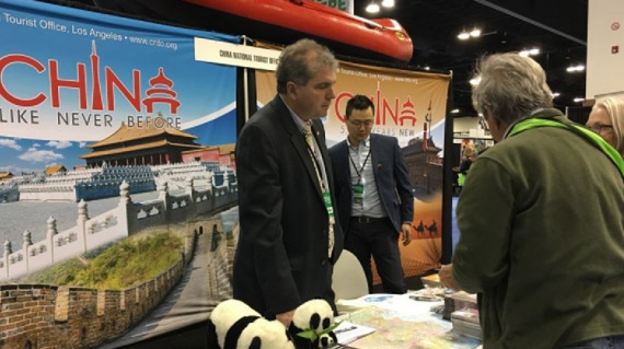 China National Tourism office booth at the Colorado Convention Center for the 2017 Travel and Adventure Show. (Photo provided by China National Tourism office)